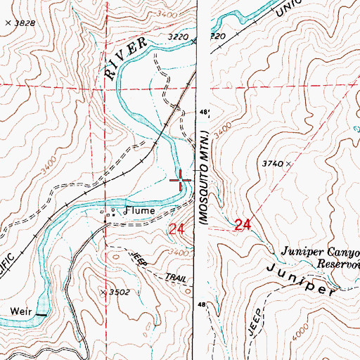 Topographic Map of Juniper Canyon, OR