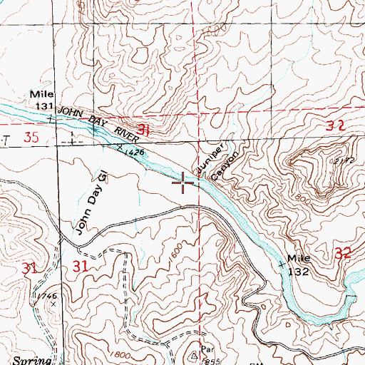 Topographic Map of Juniper Canyon, OR