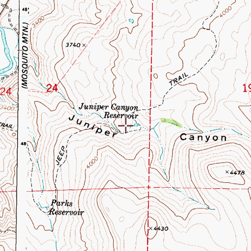 Topographic Map of Juniper Canyon Reservoir, OR