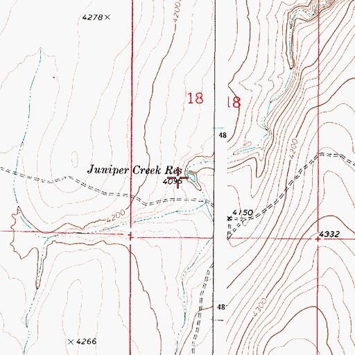 Topographic Map of Juniper Creek Reservoir, OR