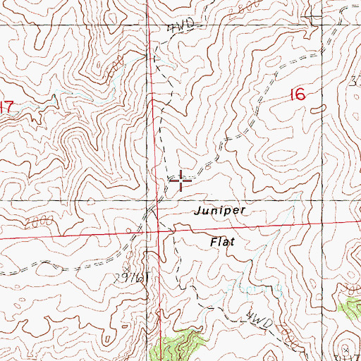 Topographic Map of Juniper Flat, OR