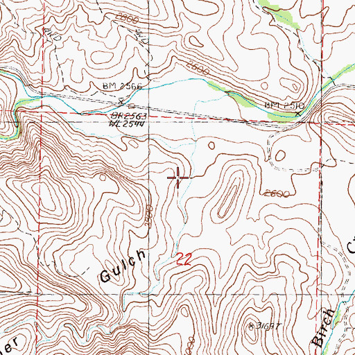 Topographic Map of Juniper Gulch, OR
