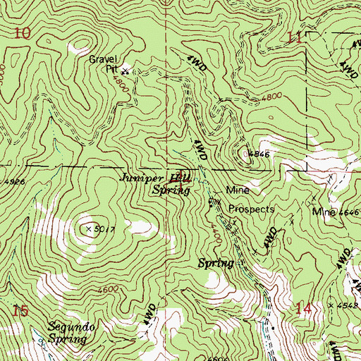 Topographic Map of Juniper Hill Spring, OR
