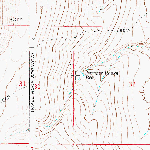 Topographic Map of Juniper Ranch Reservoir, OR