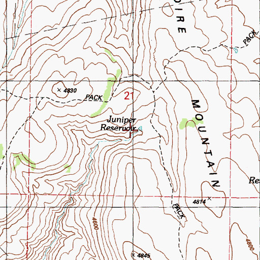 Topographic Map of Juniper Reservoir, OR