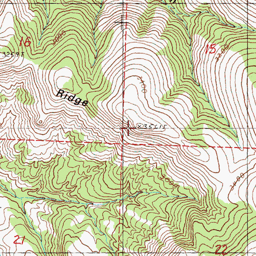 Topographic Map of Juniper Ridge, OR