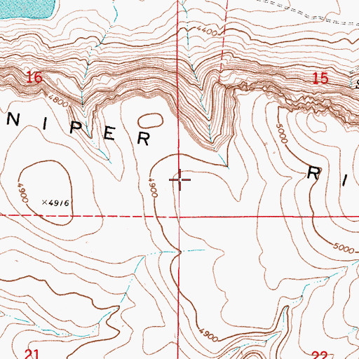Topographic Map of Juniper Ridge, OR