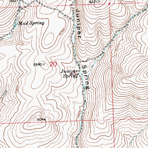 Topographic Map of Juniper Spring, OR