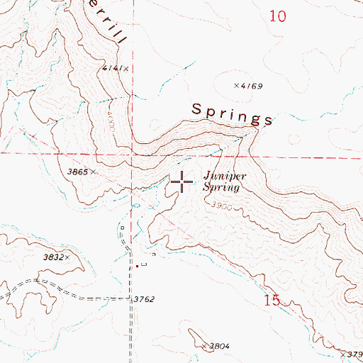 Topographic Map of Juniper Spring, OR