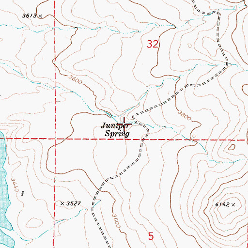 Topographic Map of Juniper Spring, OR