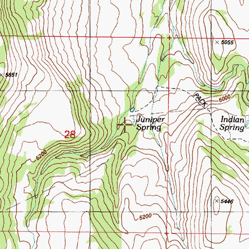 Topographic Map of Juniper Spring, OR