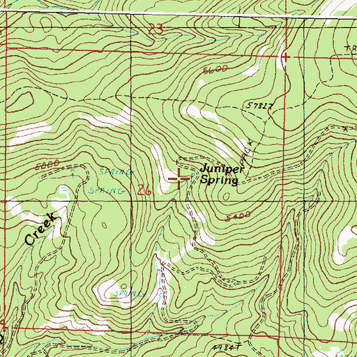 Topographic Map of Juniper Spring, OR