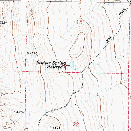 Topographic Map of Juniper Spring Reservoir, OR
