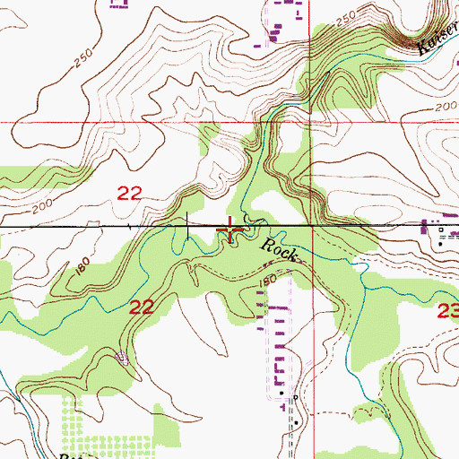Topographic Map of Kaiser Creek, OR