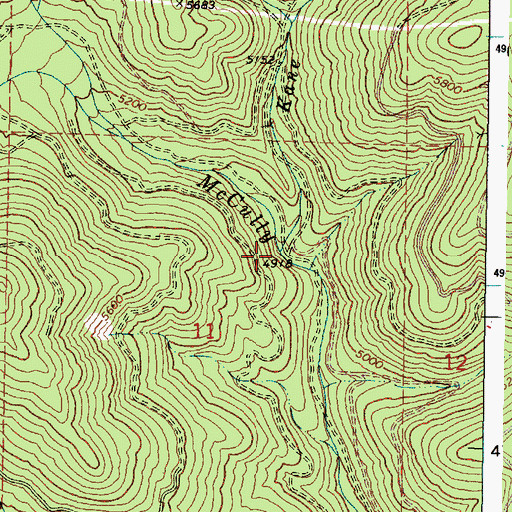 Topographic Map of Kane Creek, OR