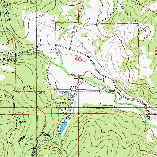 Topographic Map of Kane Creek, OR