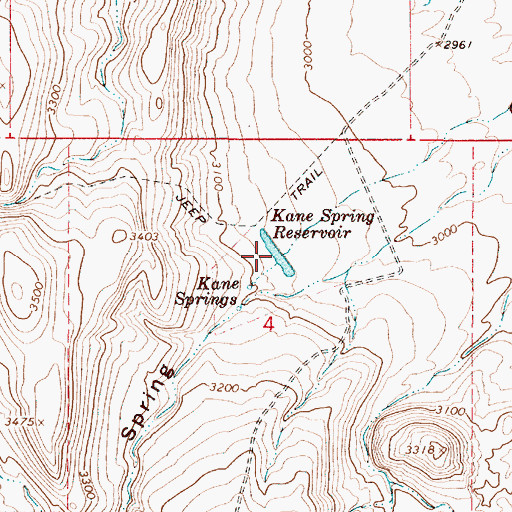 Topographic Map of Kane Spring Reservoir, OR