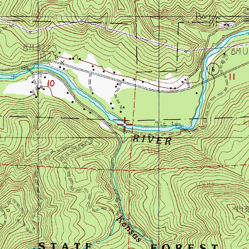 Topographic Map of Kansas Creek, OR