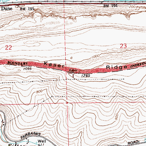 Topographic Map of Kaser Ridge, OR