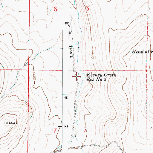 Topographic Map of Keeney Creek Reservoir Number Two, OR