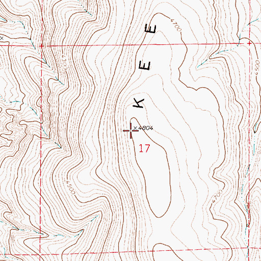 Topographic Map of Keeney Ridge, OR