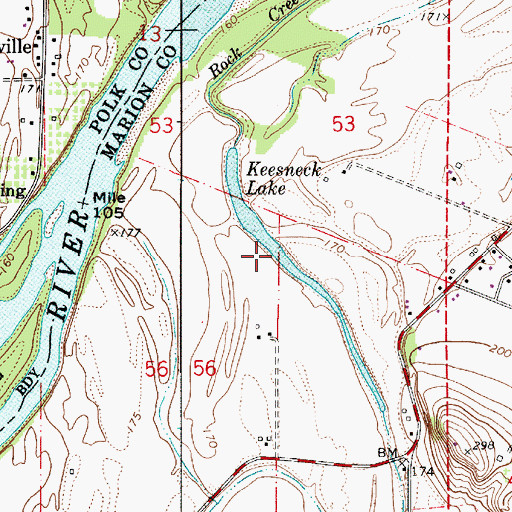 Topographic Map of Keesneck Lake, OR