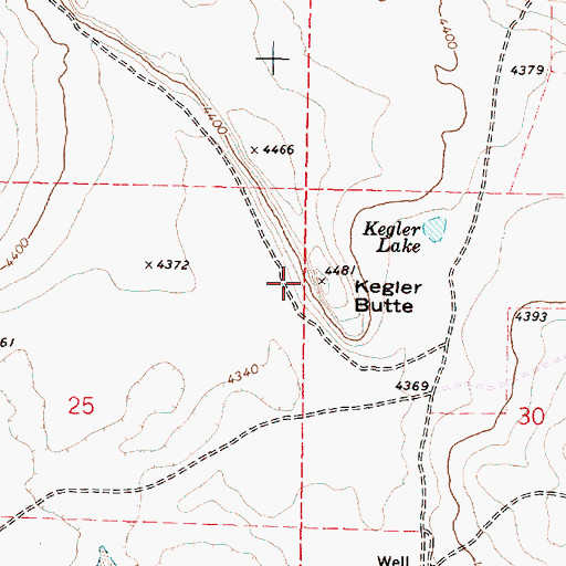 Topographic Map of Kegler Butte, OR