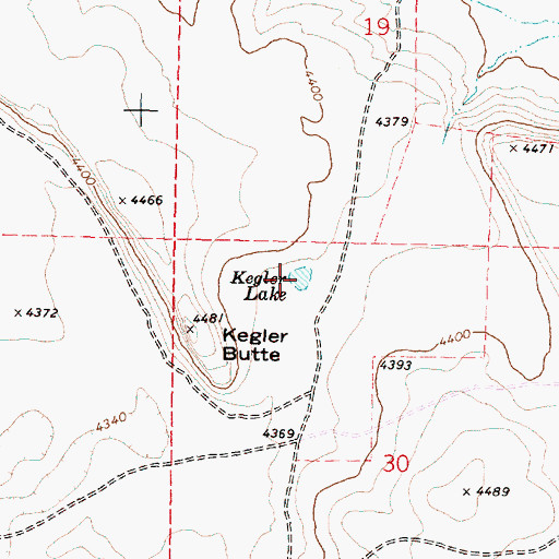 Topographic Map of Kegler Lake, OR