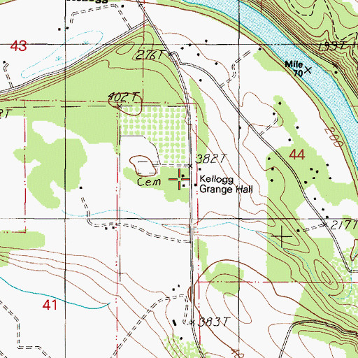 Topographic Map of Kellogg Grange, OR