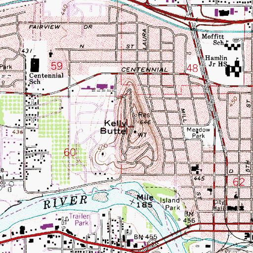 Topographic Map of Kelly Butte, OR