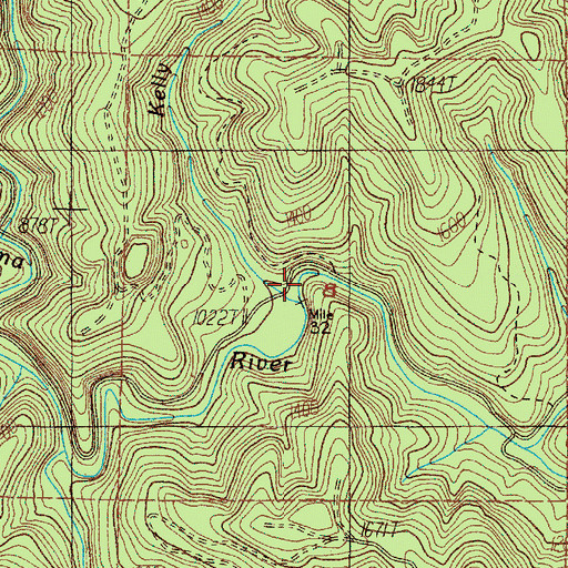 Topographic Map of Kelly Creek, OR