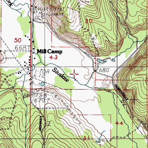Topographic Map of Kelly Creek, OR
