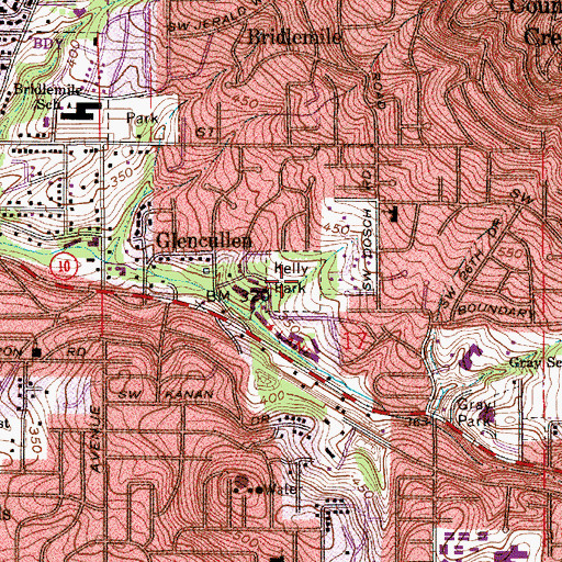 Topographic Map of Albert Kelly City Park, OR