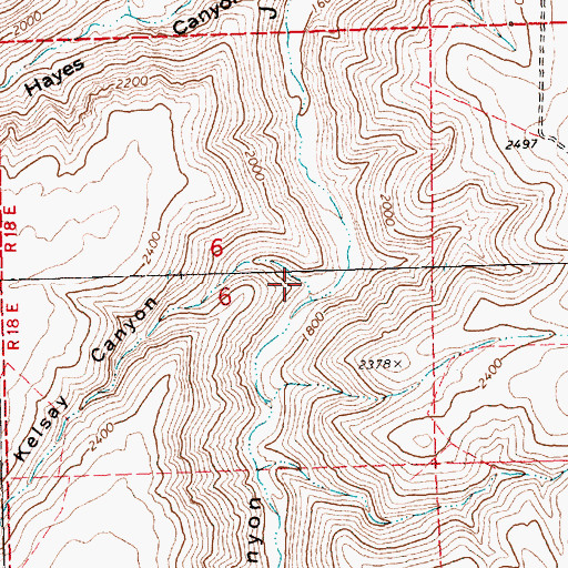 Topographic Map of Kelsay Canyon, OR