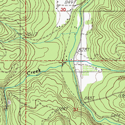 Topographic Map of Kennedy Creek, OR