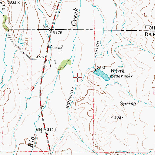 Topographic Map of Kennedy Ditch, OR