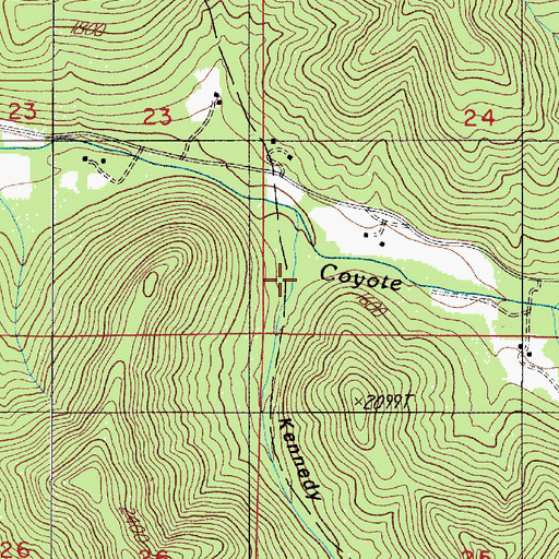 Topographic Map of Kennedy Gulch, OR