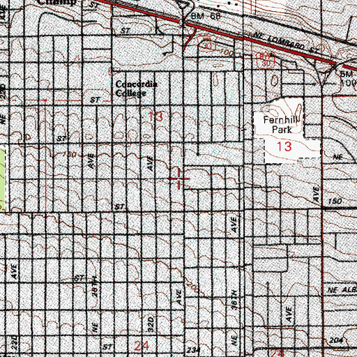 Topographic Map of Kennedy School (historical), OR