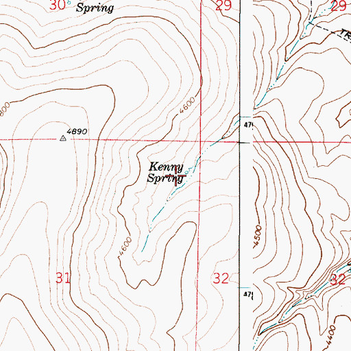 Topographic Map of Kenny Spring, OR