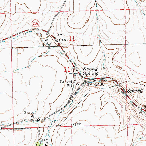 Topographic Map of Kenny Spring, OR