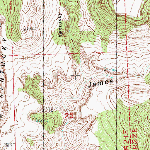 Topographic Map of Kentucky Canyon, OR