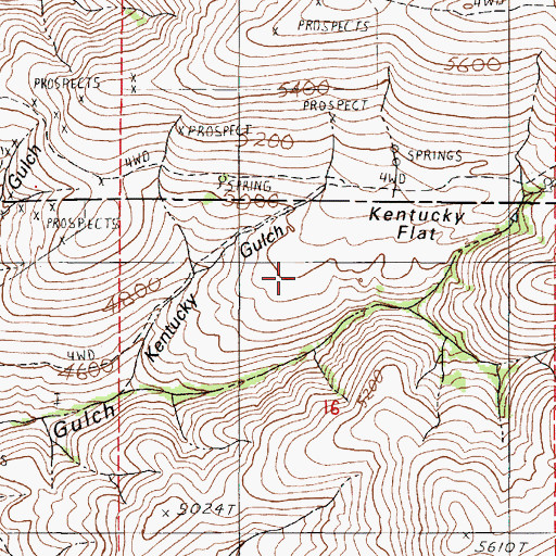 Topographic Map of Kentucky Flat, OR
