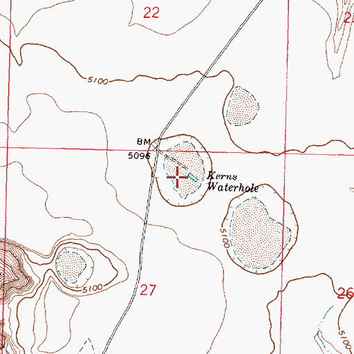 Topographic Map of Kerns Waterhole, OR