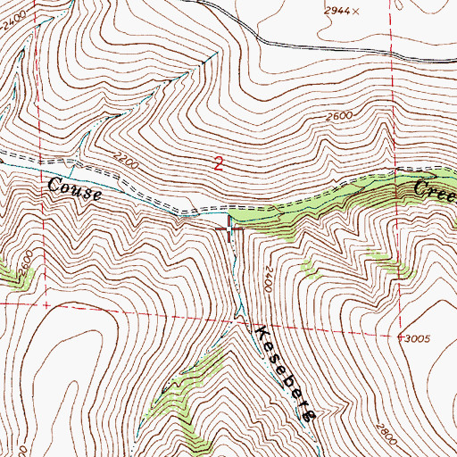Topographic Map of Kaseberg Canyon, OR