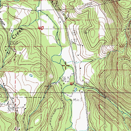Topographic Map of Keystone Creek, OR
