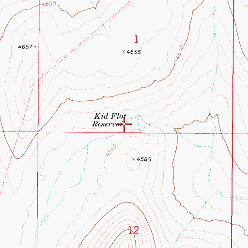 Topographic Map of Kid Flat Reservoir, OR