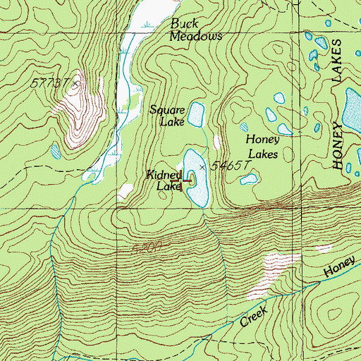 Topographic Map of Kidney Lake, OR