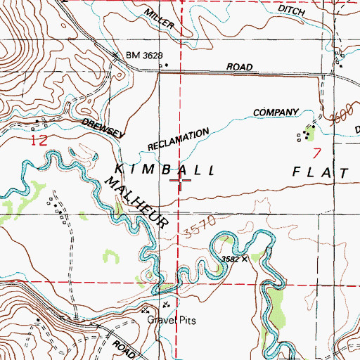 Topographic Map of Kimball Flat, OR