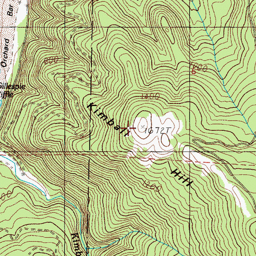 Topographic Map of Kimball Hill, OR