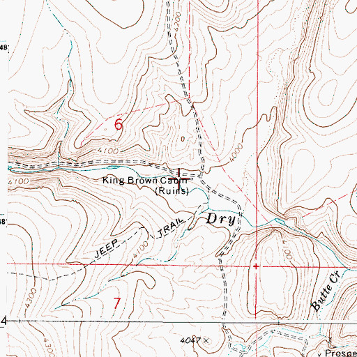 Topographic Map of King Brown Cabin (historical), OR